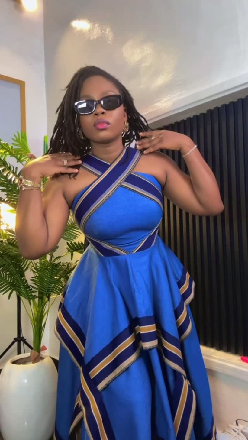 The Axis Dress worn in the Aidoo studio
