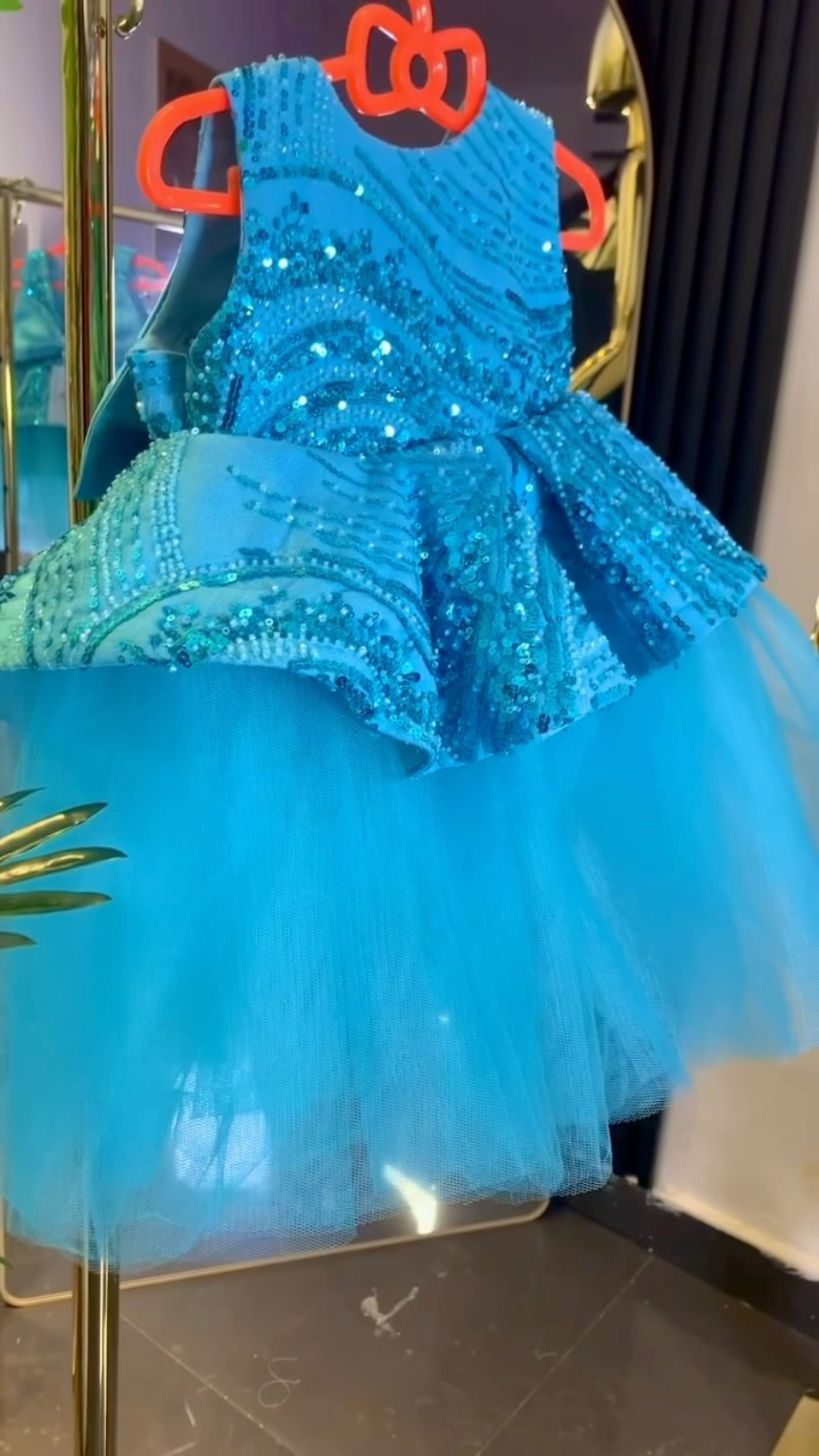 Turquoise Sparkle Party Dress